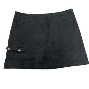 Izod Xfg Golf Skort Skirt Stretch Textured Black Geometric Mesh Brief Size 14